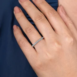 Sale Gabriel & Co. 14K White Gold Sky Blue Topaz Stackable Ring