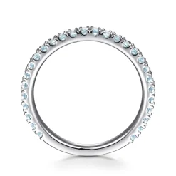 Sale Gabriel & Co. 14K White Gold Sky Blue Topaz Stackable Ring