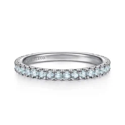 Sale Gabriel & Co. 14K White Gold Sky Blue Topaz Stackable Ring