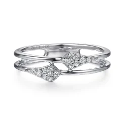 Hot Gabriel & Co. 14K White Gold Spiked Diamond Stackable Ring