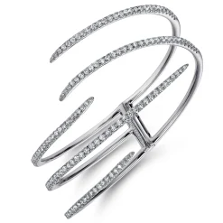 Gabriel & Co. 18K White Gold Split Asymmetrical Diamond Bangle