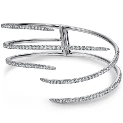 Gabriel & Co. 18K White Gold Split Asymmetrical Diamond Bangle