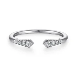 Clearance Gabriel & Co. 14K White Gold Split Diamond Stackable Ring