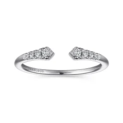 Clearance Gabriel & Co. 14K White Gold Split Diamond Stackable Ring