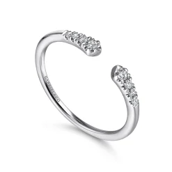 Clearance Gabriel & Co. 14K White Gold Split Diamond Stackable Ring