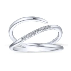 Gabriel & Co. 14K White Gold Split Shank Pave Diamond Wrap Ring