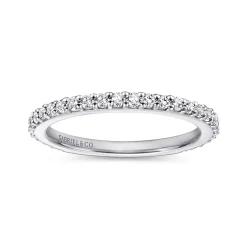 Best Gabriel & Co. 14K White Gold Stackable Diamond Band Ring