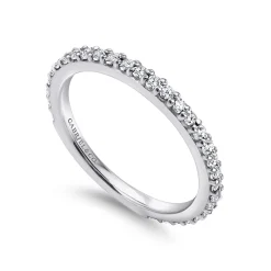 Best Gabriel & Co. 14K White Gold Stackable Diamond Band Ring