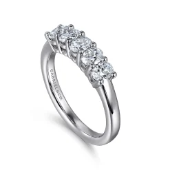 Sale Gabriel & Co. 14K White Gold 5 Stone Oval Diamond Anniversary Band - 0.7 ct