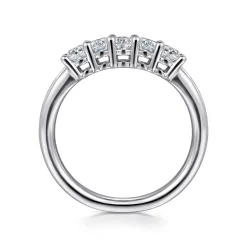 Sale Gabriel & Co. 14K White Gold 5 Stone Oval Diamond Anniversary Band - 0.7 ct