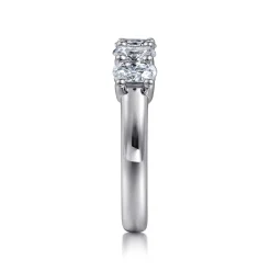 New Gabriel & Co. 14K White Gold 5 Stone Oval Diamond Anniversary Band - 1.19 ct