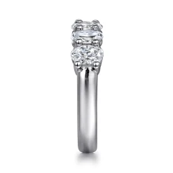 Best Gabriel & Co. 14K White Gold 5 Stone Oval Diamond Anniversary Band - 1.9 ct