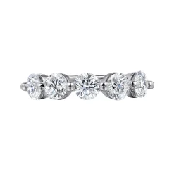 Best Gabriel & Co. 14K White Gold 5 Stone Single Prong Diamond Anniversary Band - 1.85 ct