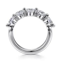 Best Gabriel & Co. 14K White Gold 5 Stone Single Prong Diamond Anniversary Band - 1.85 ct