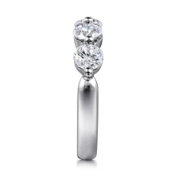 Best Gabriel & Co. 14K White Gold 5 Stone Single Prong Diamond Anniversary Band - 1.85 ct