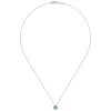 Sale Gabriel & Co. 14K White Gold Swiss Blue Topaz and Diamond Halo Pendant Necklace