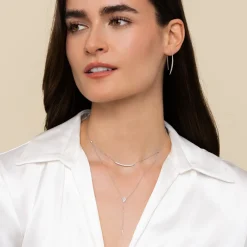 Best Gabriel & Co. 14K White Gold Tapered Diamond Fish Wire Drop Earrings