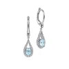 Hot Gabriel & Co. 14K White Gold Teardrop Aquamarine and Diamond Drop Earrings