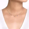 Outlet Gabriel & Co. 14K White Gold Teardrop Bezel Set Diamond Drop Necklace