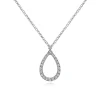 Sale Gabriel & Co. 14K White Gold Teardrop Diamond Pendant Necklace