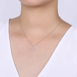 Sale Gabriel & Co. 14K White Gold Teardrop Diamond Pendant Necklace