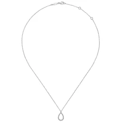 Sale Gabriel & Co. 14K White Gold Teardrop Diamond Pendant Necklace