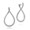 Clearance Gabriel & Co. 14K White Gold Teardrop Diamond Bypass Hoop Earrings