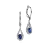 Discount Gabriel & Co. 14K White Gold Teardrop Sapphire and Diamond Drop Earrings