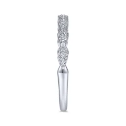 Outlet Gabriel & Co. 14K White Gold Teardrop Station Stackable Diamond Anniversary Band - 0.08 ct