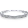 Best Gabriel & Co. 14K White Gold Three Row Diamond Bangle
