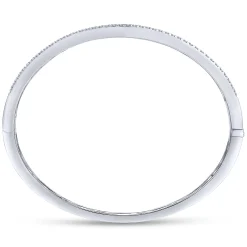 Best Gabriel & Co. 14K White Gold Three Row Diamond Bangle