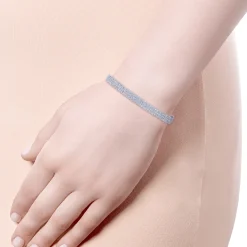 Best Gabriel & Co. 14K White Gold Three Row Diamond Bangle