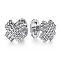 Sale Gabriel & Co. 14K White Gold Triple Row Twisted Rope X Cufflinks