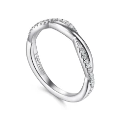 Discount Gabriel & Co. 14K White Gold Twisted Diamond Anniversary Band - 0.15 ct
