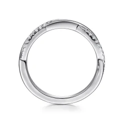 Discount Gabriel & Co. 14K White Gold Twisted Diamond Anniversary Band - 0.15 ct