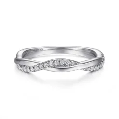 Discount Gabriel & Co. 14K White Gold Twisted Diamond Anniversary Band - 0.15 ct