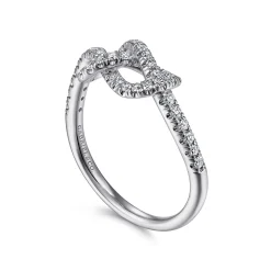 Gabriel & Co. 14k White Gold Twisted Diamond Infinity Knot Ring