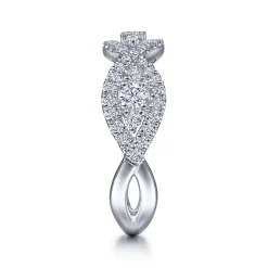 Clearance Gabriel & Co. 14K White Gold Twisted Diamond Ring