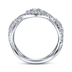 Clearance Gabriel & Co. 14K White Gold Twisted Diamond Ring