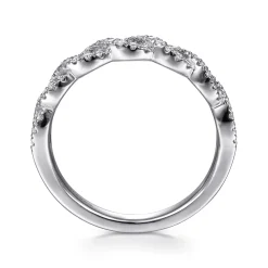 Online Gabriel & Co. 14K White Gold Twisted Diamond Stackable Ring