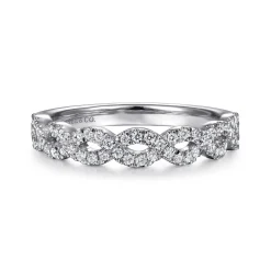 Online Gabriel & Co. 14K White Gold Twisted Diamond Stackable Ring