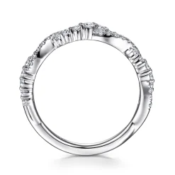 Outlet Gabriel & Co. 14K White Gold Twisted Diamond Stackable Ring