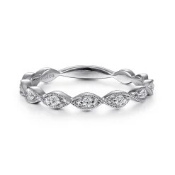 Online Gabriel & Co. 14K White Gold Twisted Diamond Stackable Ring