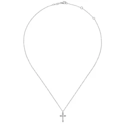 Best Gabriel & Co. 14K White Gold Twisted Rope Cross Pendant Necklace