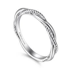 Outlet Gabriel & Co. 14K White Gold Twisted Rope Intertwining Ring