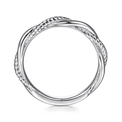 Outlet Gabriel & Co. 14K White Gold Twisted Rope Intertwining Ring