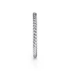 Outlet Gabriel & Co. 14K White Gold Twisted Rope Stackable Wedding Band