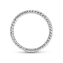 Outlet Gabriel & Co. 14K White Gold Twisted Rope Stackable Wedding Band