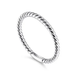 Hot Gabriel & Co. 14K White Gold Twisted Rope Stackable Ring