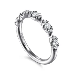 Clearance Gabriel & Co. 14K White Gold U setting Diamond Anniversary Band - 0.37 ct